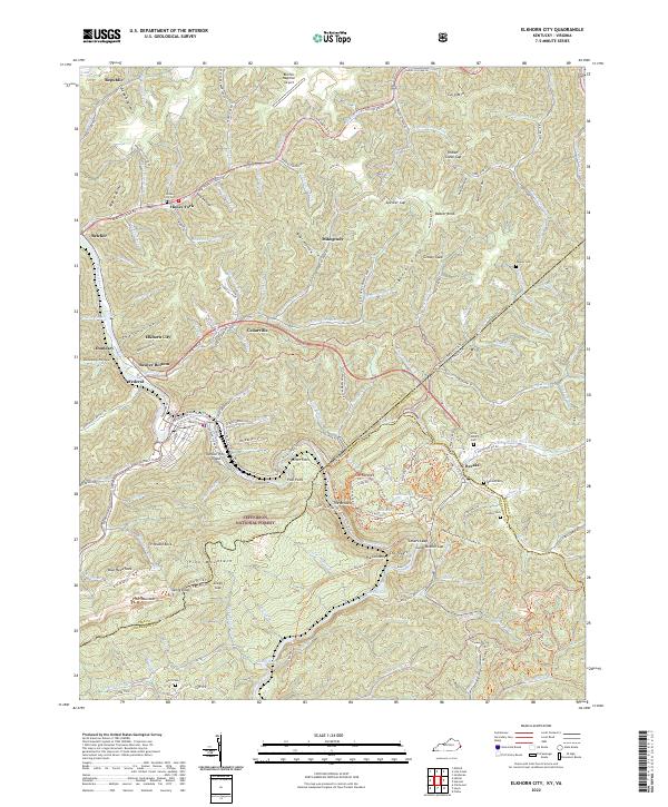 Elkhorn City, KY-VA — USGS 7.5-minute topo (2022)