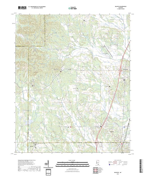 Baldwyn, MS — USGS 7.5-minute topo (2024)