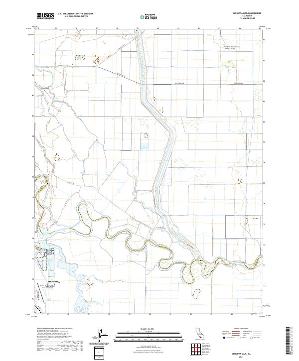 Mendota Dam, CA — USGS 7.5-minute topo (2021)