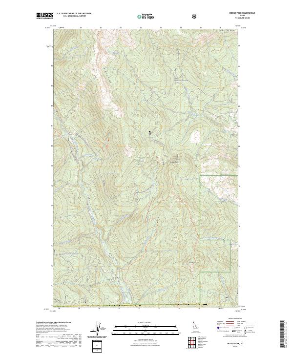 Dodge Peak, ID — USGS 7.5-minute topo (2024)