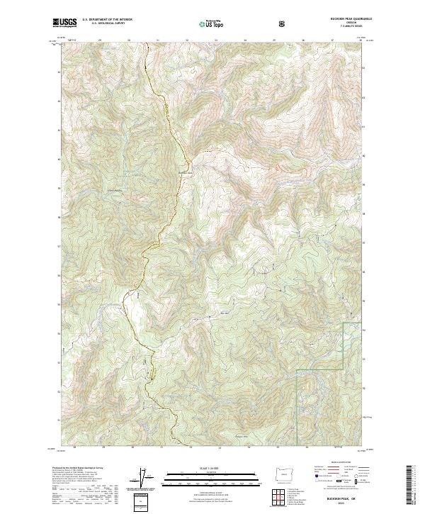 Buckskin Peak, OR — USGS 7.5-minute topo (2023)