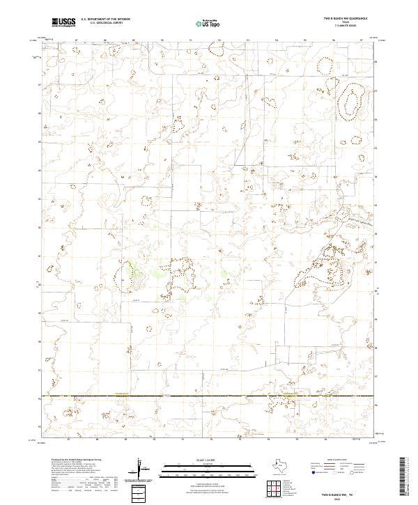 Two B Ranch NW, TX — USGS 7.5-minute topo (2022)