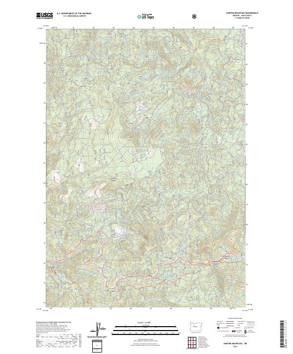 Harter Mountain, OR — USGS 7.5-minute topo (2023)
