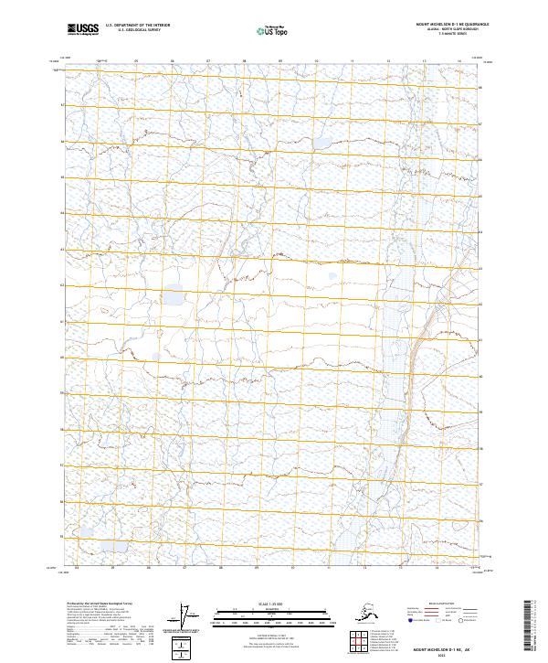 Mount Michelson D-1 NE, AK — USGS 7.5-minute topo (2023)