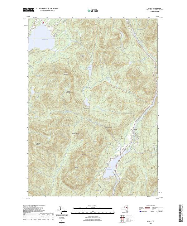 Wells, NY — USGS 7.5-minute topo (2023)