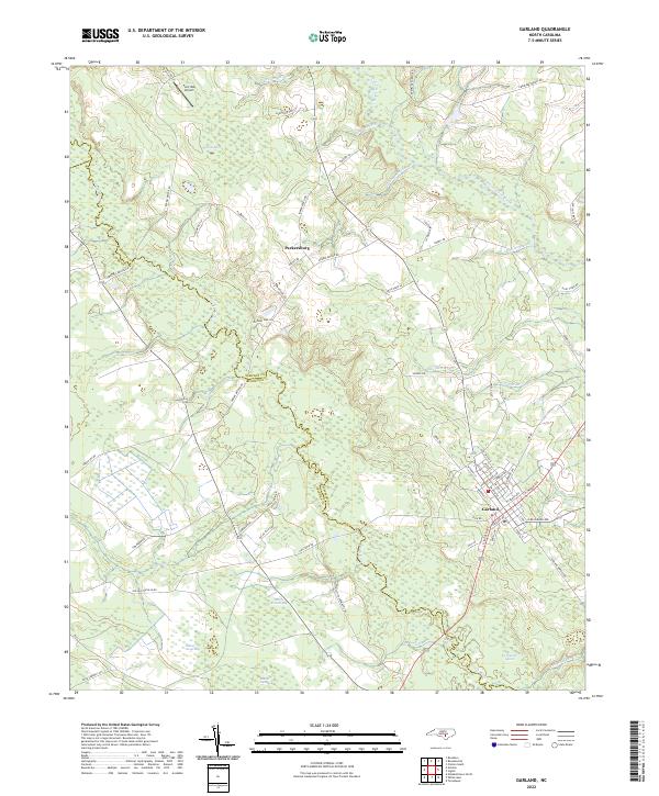 Garland, NC — USGS 7.5-minute topo (2022)