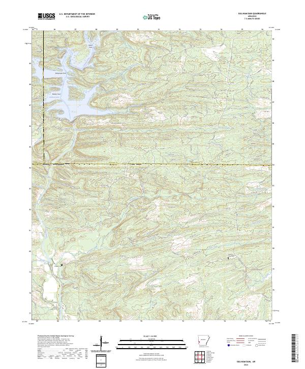 Gillham Dam, AR — USGS 7.5-minute topo (2024)