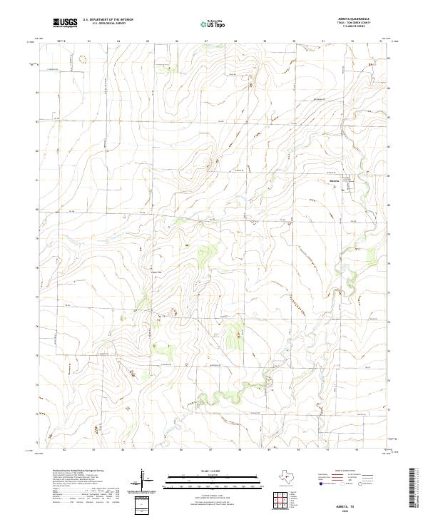 Mereta, TX — USGS 7.5-minute topo (2022)