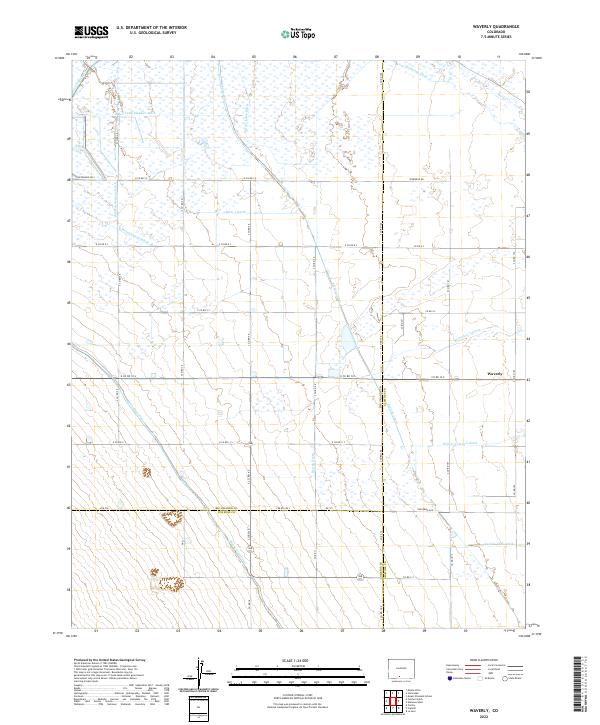Waverly, CO — USGS 7.5-minute topo (2022)
