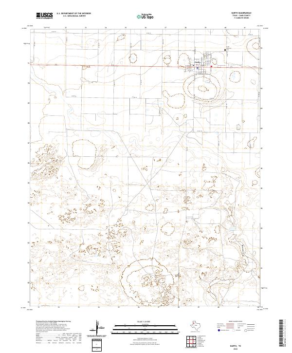 Earth, TX — USGS 7.5-minute topo (2022)