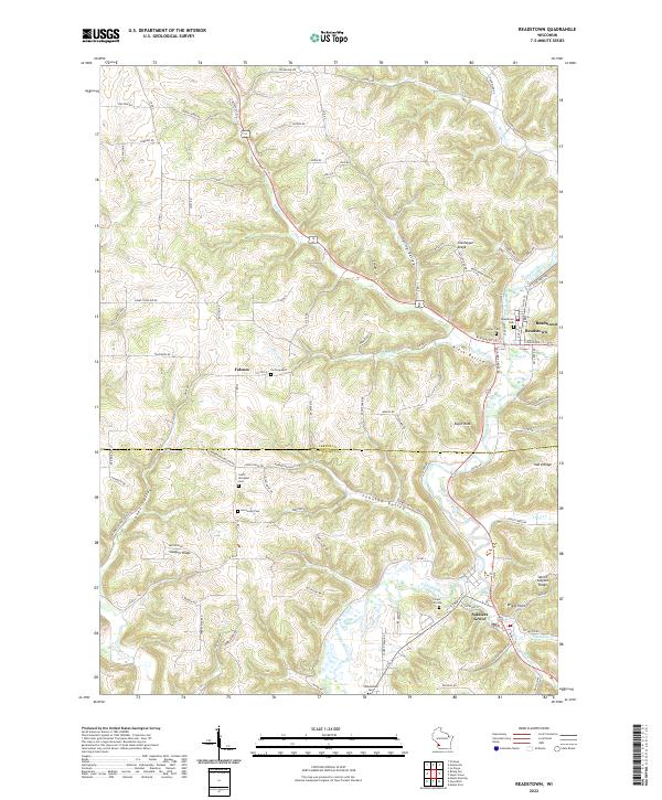 Readstown, WI — USGS 7.5-minute topo (2022)