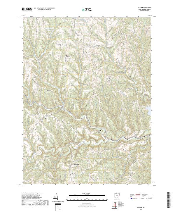 Hunter, OH — USGS 7.5-minute topo (2023)