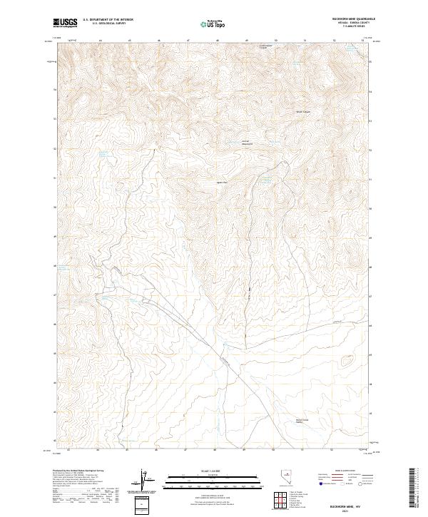 Buckhorn Mine, NV — USGS 7.5-minute topo (2021)