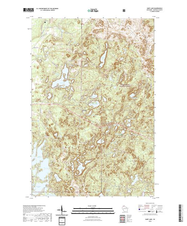 Hart Lake, WI — USGS 7.5-minute topo (2022)
