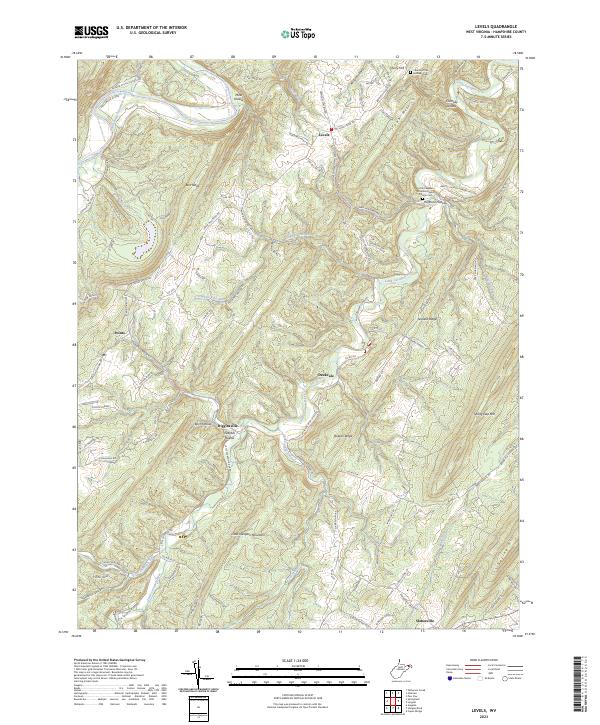 Levels, WV — USGS 7.5-minute topo (2023)