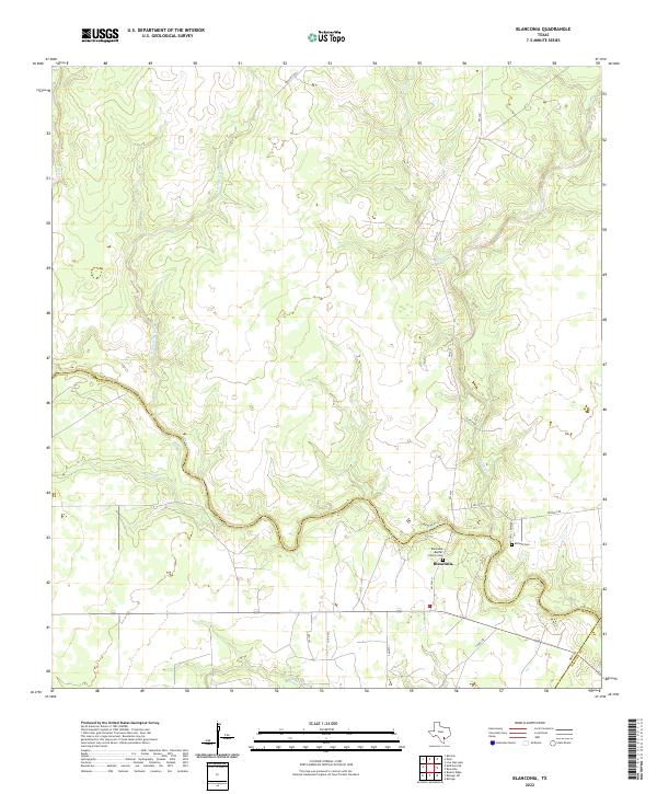 Blanconia, TX — USGS 7.5-minute topo (2022)