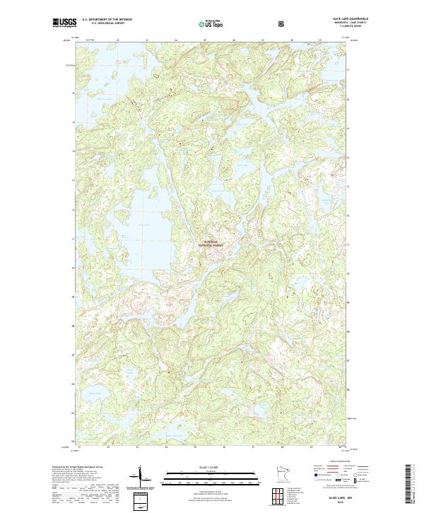 Alice Lake, MN — USGS 7.5-minute topo (2022)