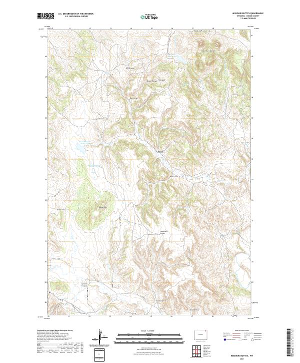Missouri Buttes, WY — USGS 7.5-minute topo (2021)