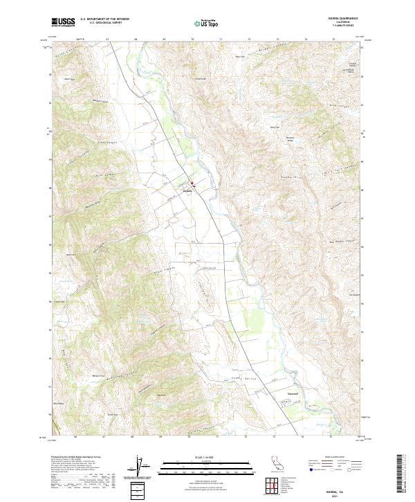 Guinda, CA — USGS 7.5-minute topo (2021)