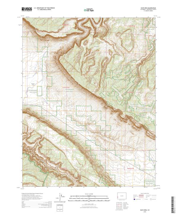 Davis Mesa, CO — USGS 7.5-minute topo (2026)