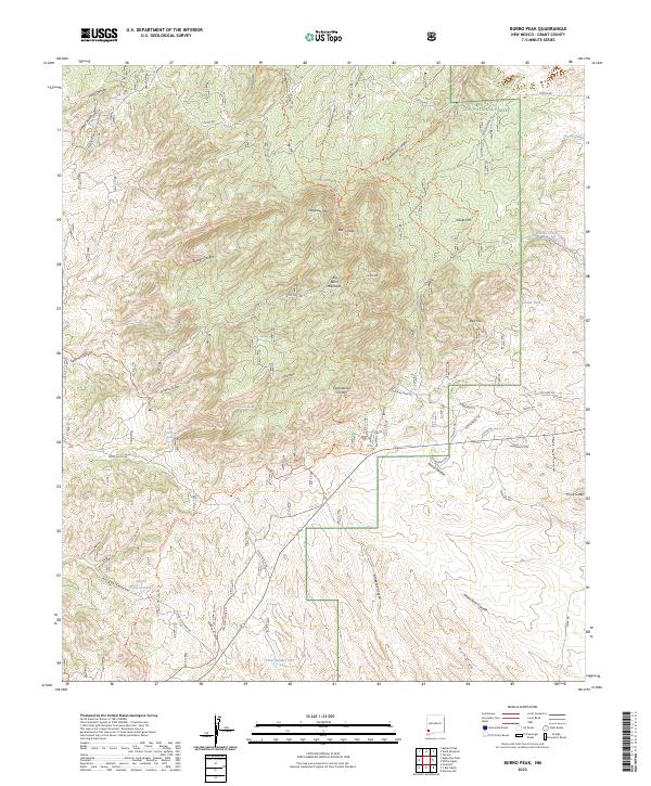 Burro Peak, NM — USGS 7.5-minute topo (2023)