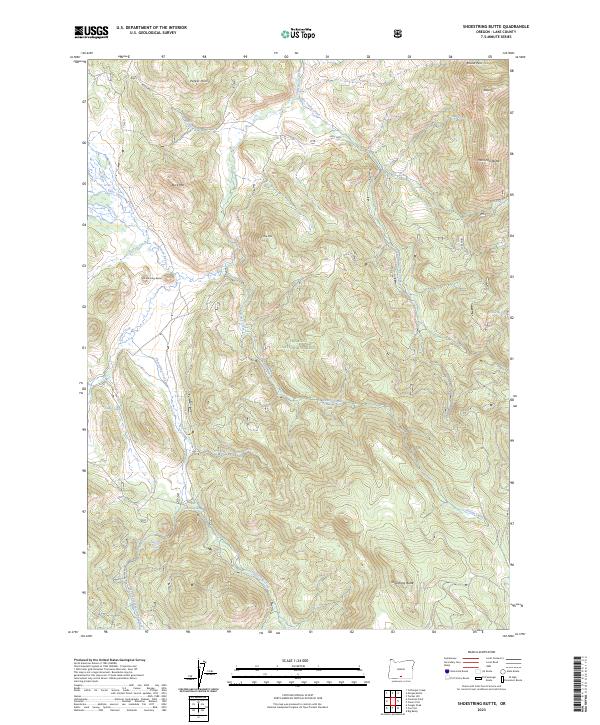 Shoestring Butte, OR — USGS 7.5-minute topo (2023)