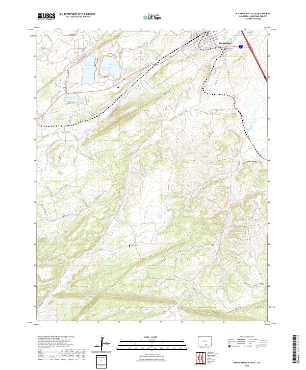 Walsenburg South, CO — USGS 7.5-minute topo (2022)