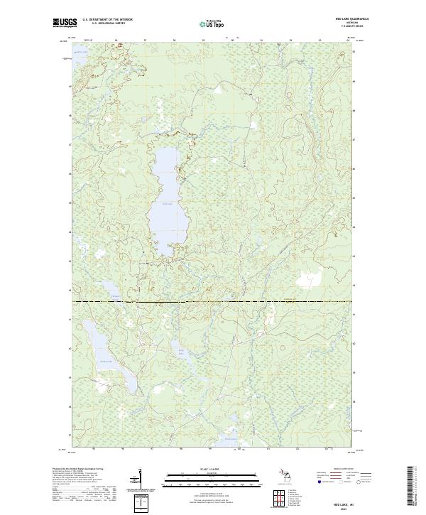 Ned Lake, MI — USGS 7.5-minute topo (2023)