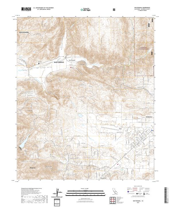San Pasqual, CA — USGS 7.5-minute topo (2021)
