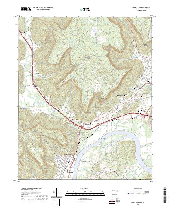 South Pittsburg, TN — USGS 7.5-minute topo (2022)