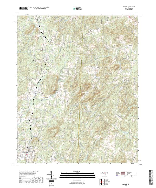 Denton, NC — USGS 7.5-minute topo (2022)