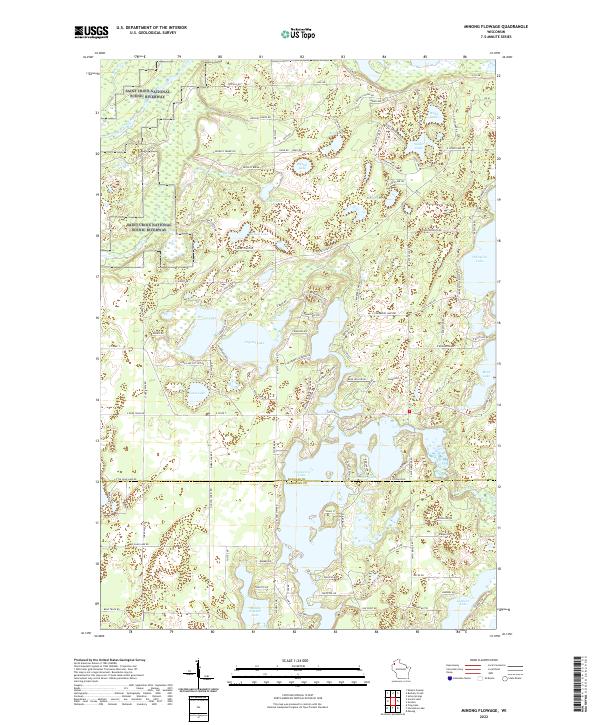 Minong Flowage, WI — USGS 7.5-minute topo (2022)