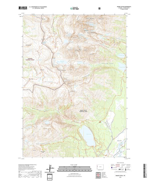 Grand Teton, WY — USGS 7.5-minute topo (2021)