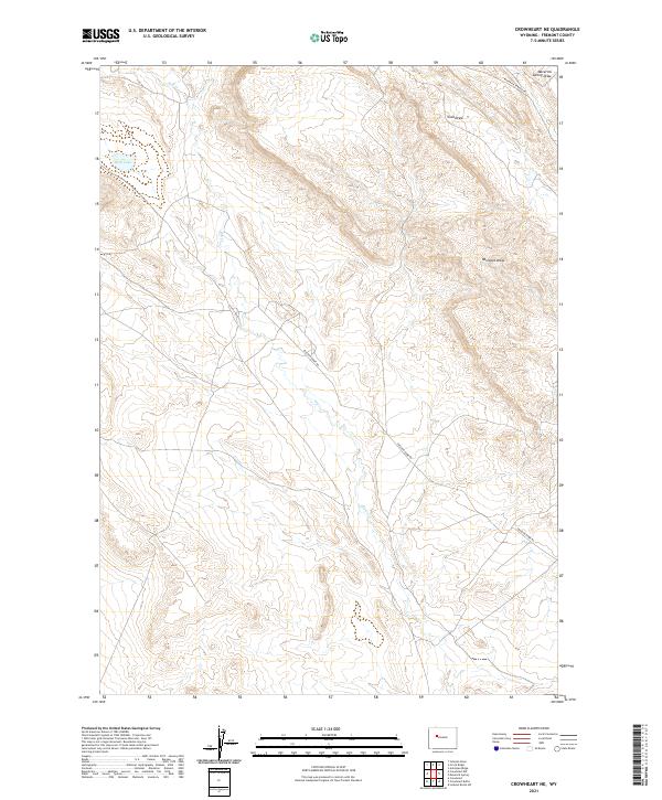 Crowheart NE, WY — USGS 7.5-minute topo (2021)