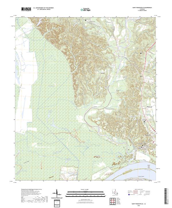 Saint Francisville, LA — USGS 7.5-minute topo (2024)