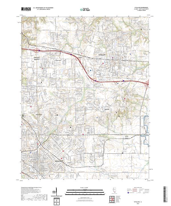 O'Fallon, IL — USGS 7.5-minute topo (2024)