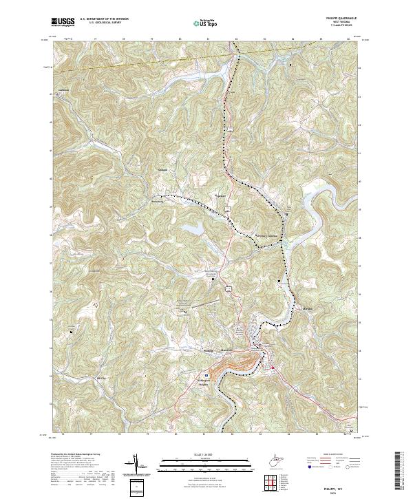 Philippi, WV — USGS 7.5-minute topo (2023)