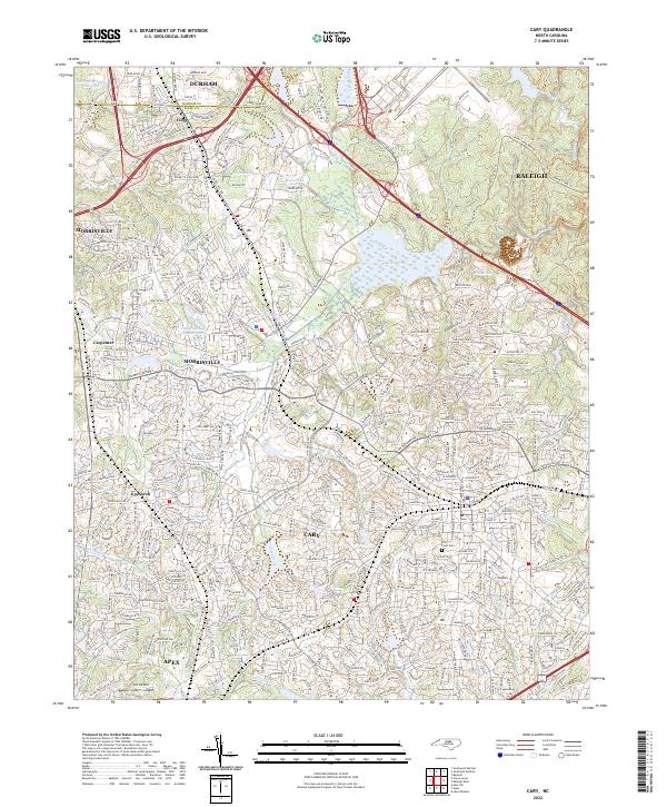 Cary, NC — USGS 7.5-minute topo (2022)