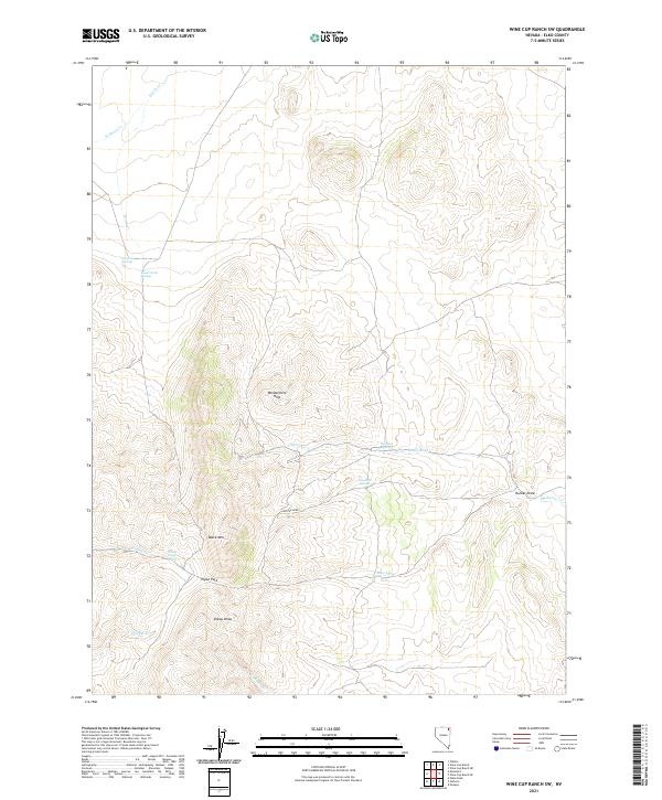 Wine Cup Ranch SW, NV — USGS 7.5-minute topo (2021)