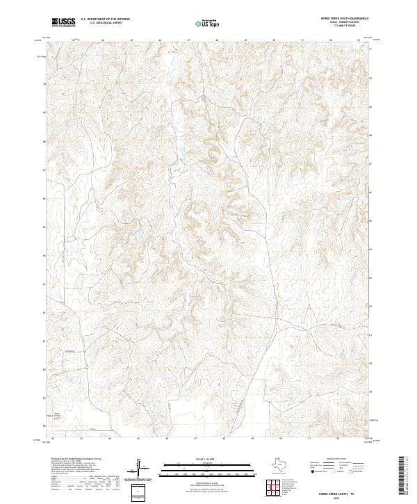 Horse Creek South, TX — USGS 7.5-minute topo (2022)