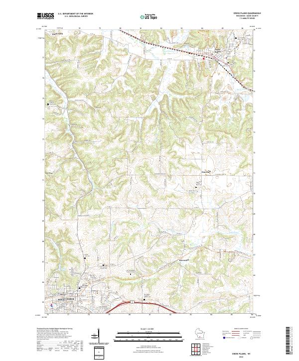 Cross Plains, WI — USGS 7.5-minute topo (2022)