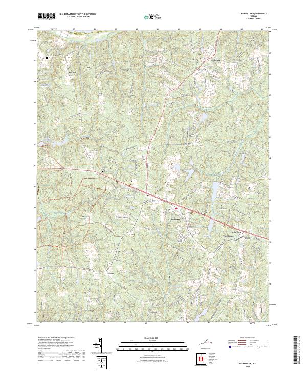 Powhatan, VA — USGS 7.5-minute topo (2022)