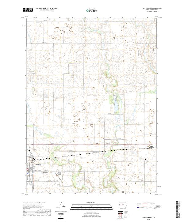 Jefferson East, IA — USGS 7.5-minute topo (2022)