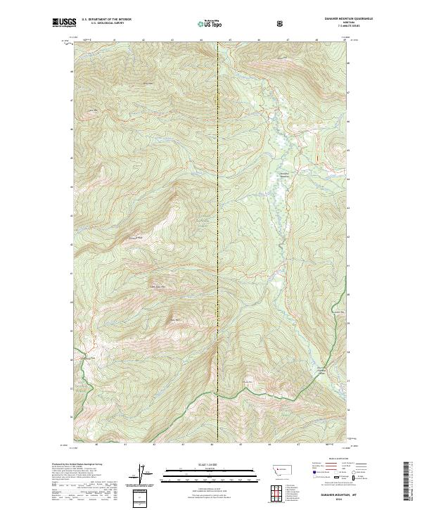 Danaher Mountain, MT — USGS 7.5-minute topo (2024)