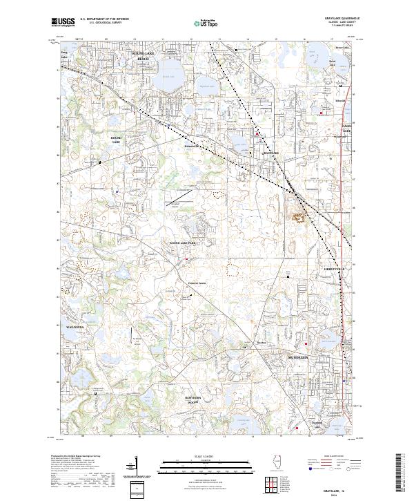 Grayslake, IL — USGS 7.5-minute topo (2024)