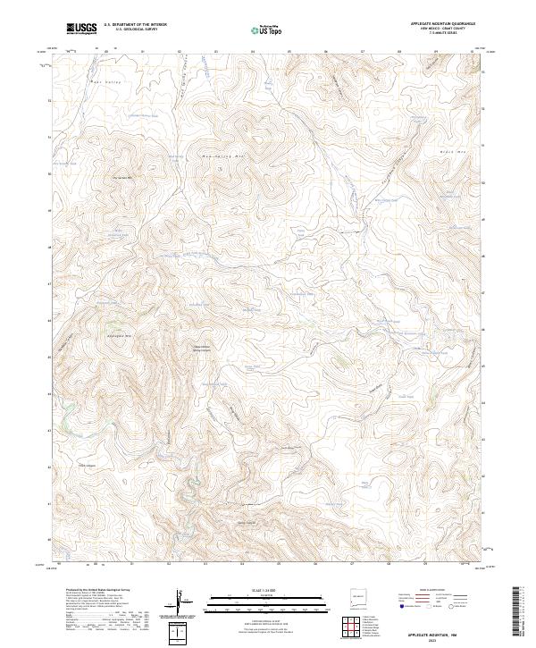 Applegate Mountain, NM — USGS 7.5-minute topo (2023)