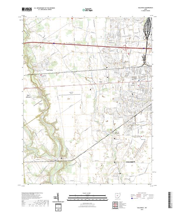 Galloway, OH — USGS 7.5-minute topo (2023)
