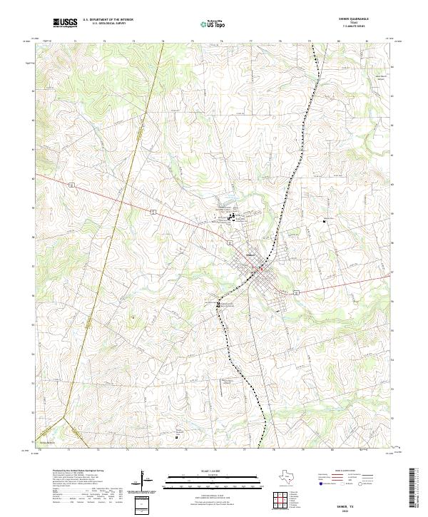 Shiner, TX — USGS 7.5-minute topo (2022)