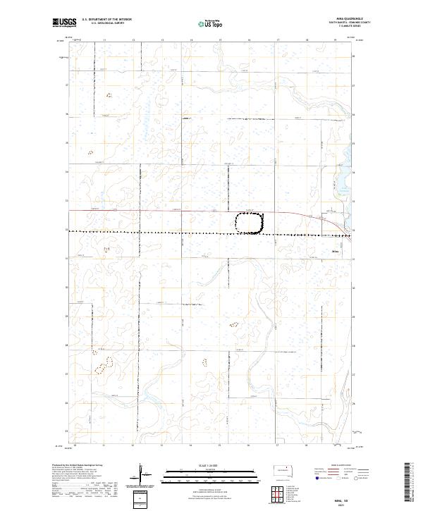 Mina, SD — USGS 7.5-minute topo (2021)