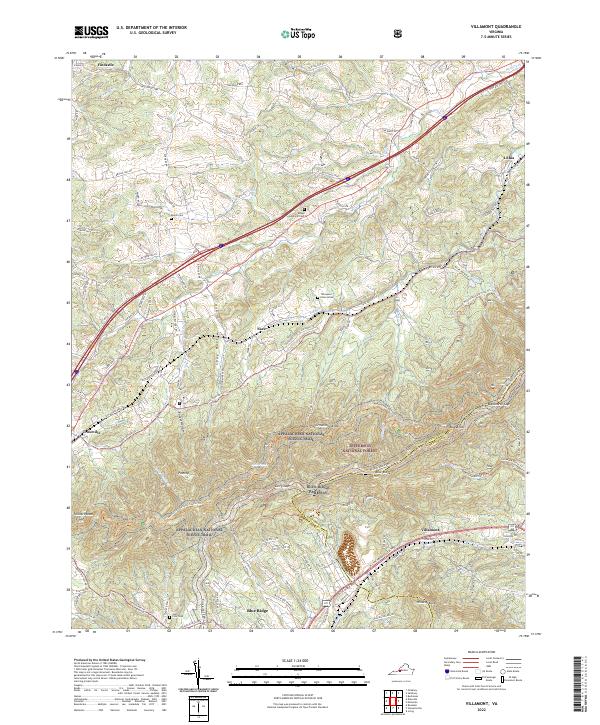 Villamont, VA — USGS 7.5-minute topo (2022)